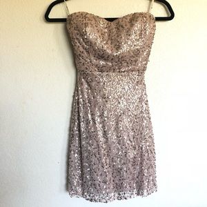Strapless sweetheart sequin dress